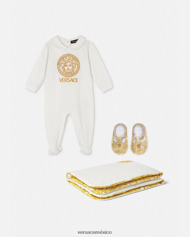 Versace pelele de medusa para bebé Oro blanco ropa niños 84626J1824