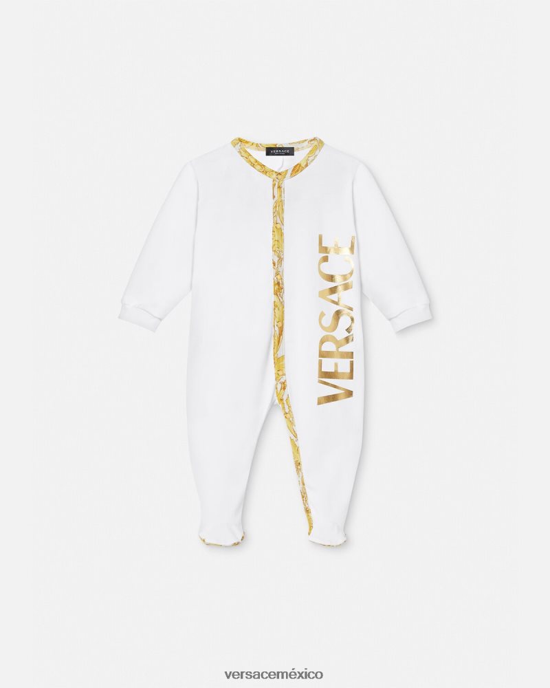 Versace pijama de bebé barroco Oro blanco ropa niños 84626J1825