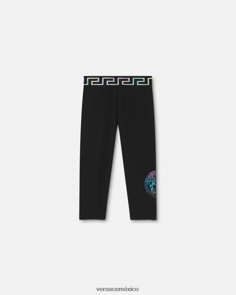 Versace leggins con greca y medusa para bebé negro y estampado ropa niños 84626J1851