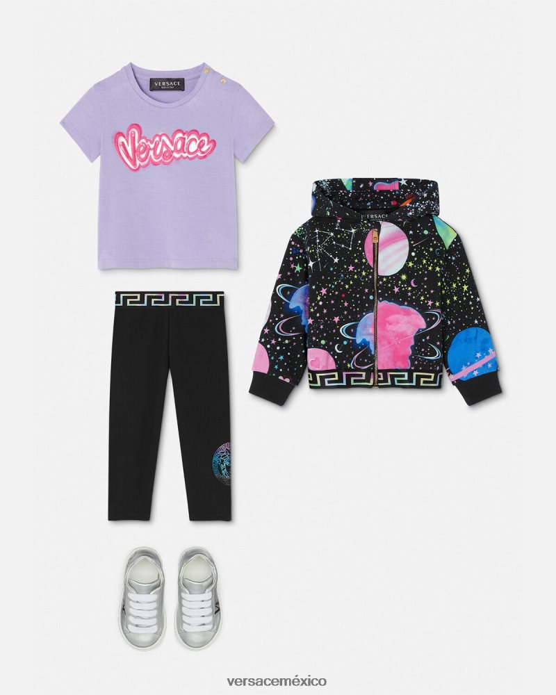 Versace leggins con greca y medusa para bebé negro y estampado ropa niños 84626J1851
