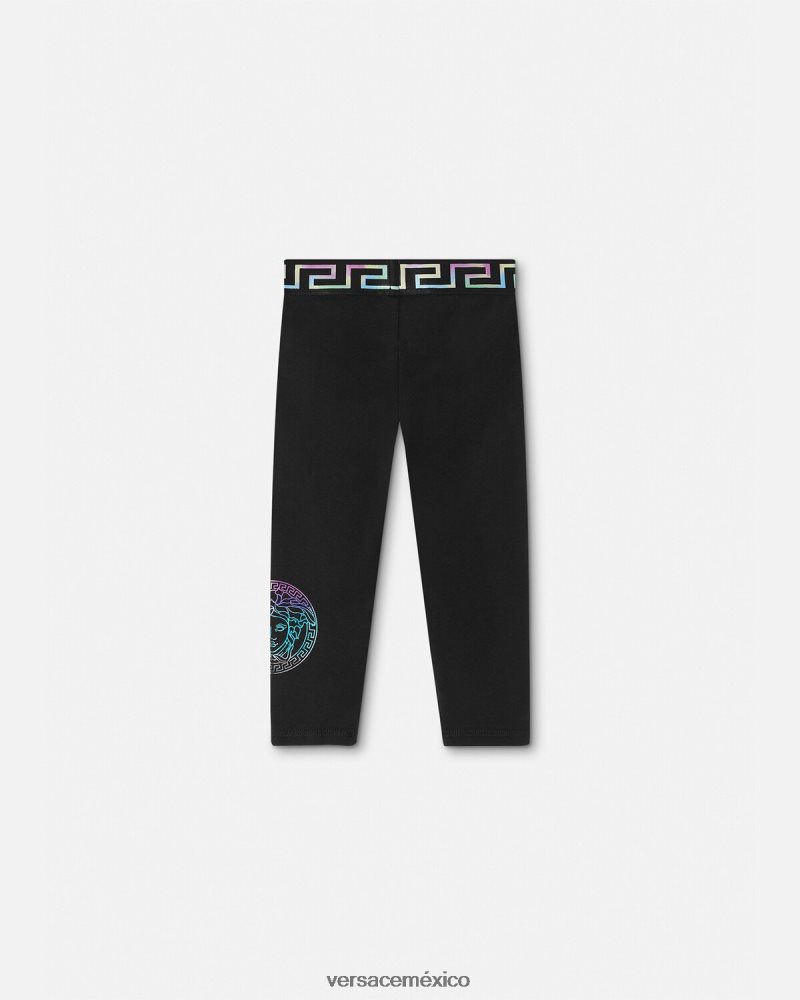 Versace leggins con greca y medusa para bebé negro y estampado ropa niños 84626J1851