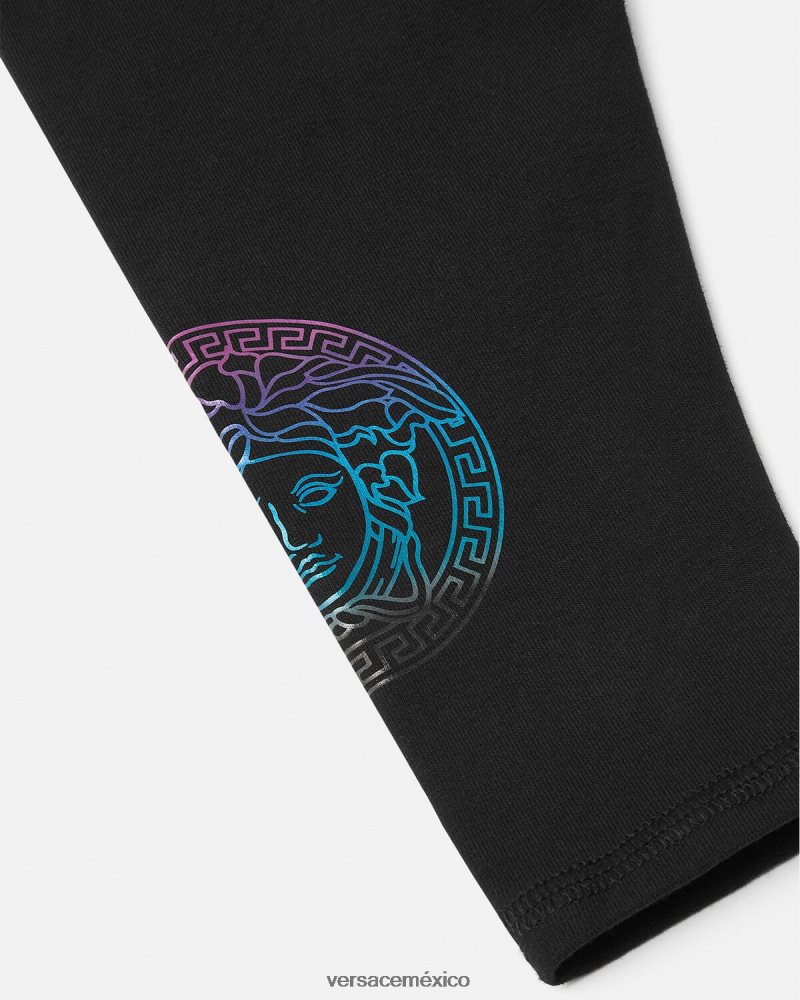 Versace leggins con greca y medusa para bebé negro y estampado ropa niños 84626J1851