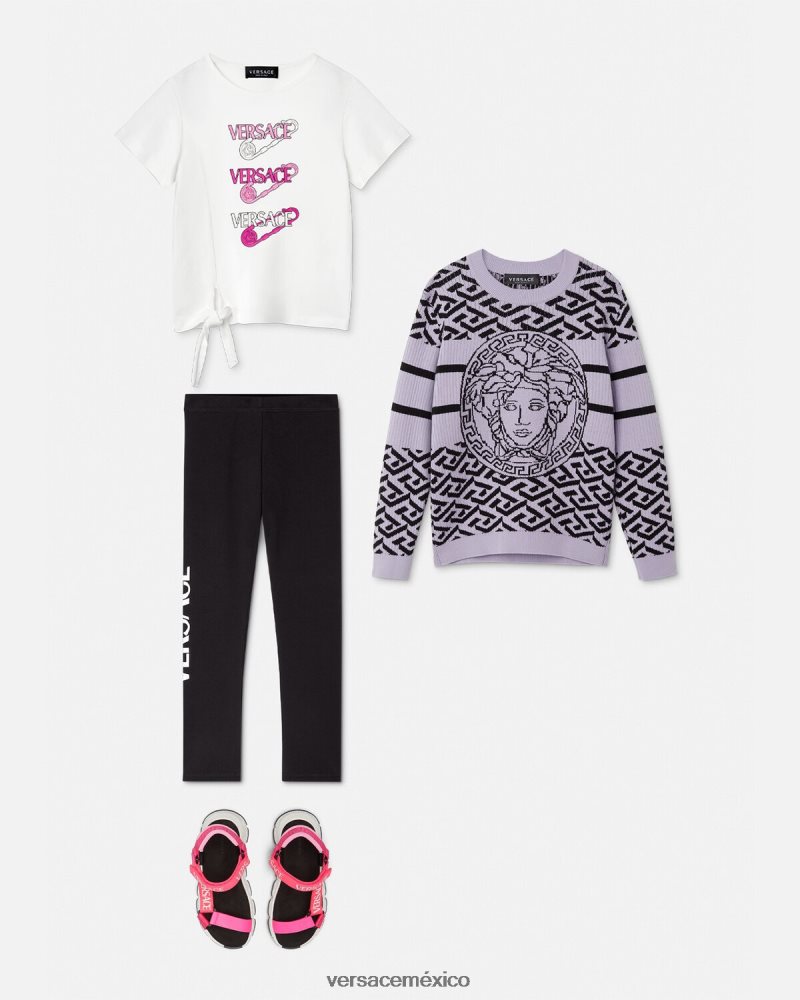Versace leggins con logo negro ropa niños 84626J2015