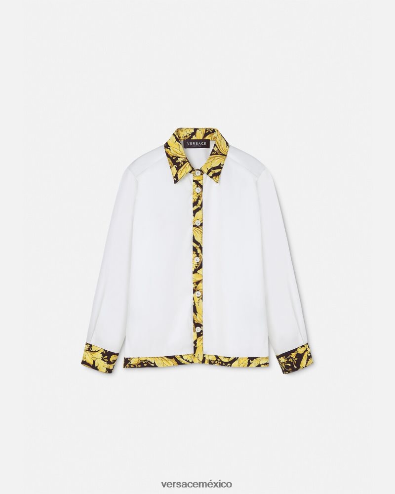 Versace camisa barroca blanco y estampado ropa niños 84626J2111