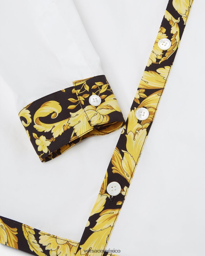 Versace camisa barroca blanco y estampado ropa niños 84626J2111