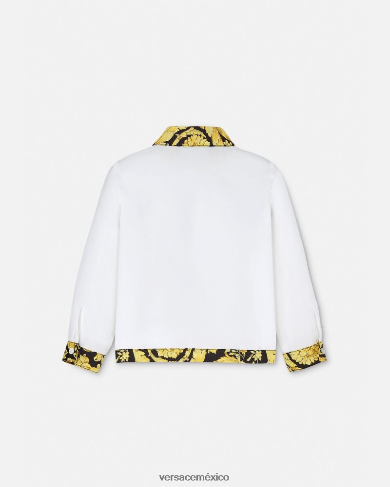 Versace camisa de bebé barroco blanco y estampado ropa niños 84626J1901