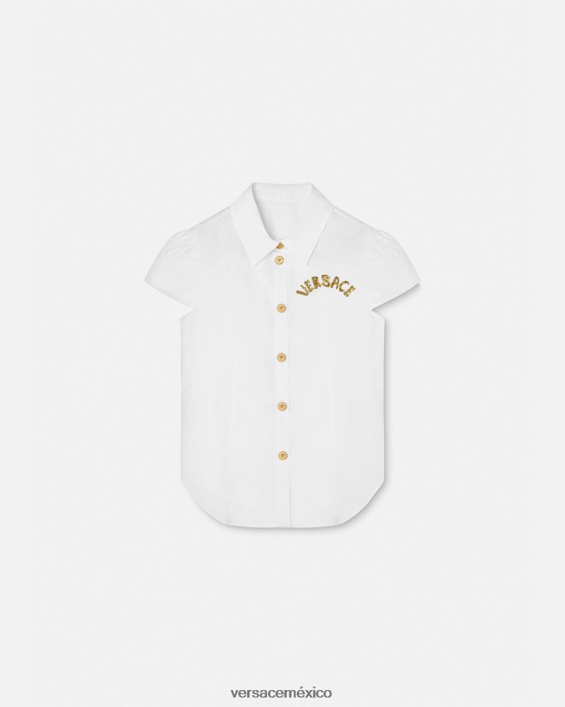 Versace camisa de manga corta con medusa Oro blanco ropa niños 84626J1936