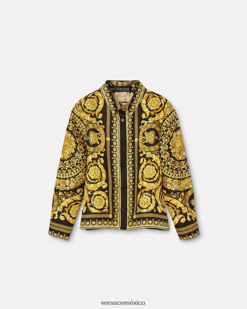 Versace camisa de seda barroco imprimir ropa niños 84626J1954
