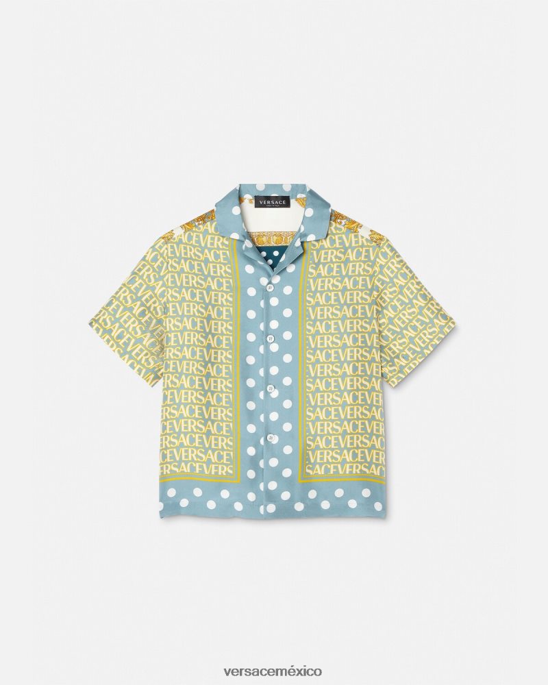 Versace camisa de seda entera imprimir ropa niños 84626J2091