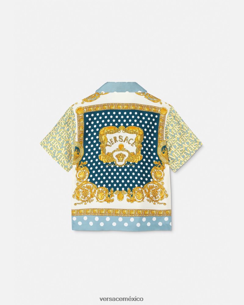Versace camisa de seda entera imprimir ropa niños 84626J2091