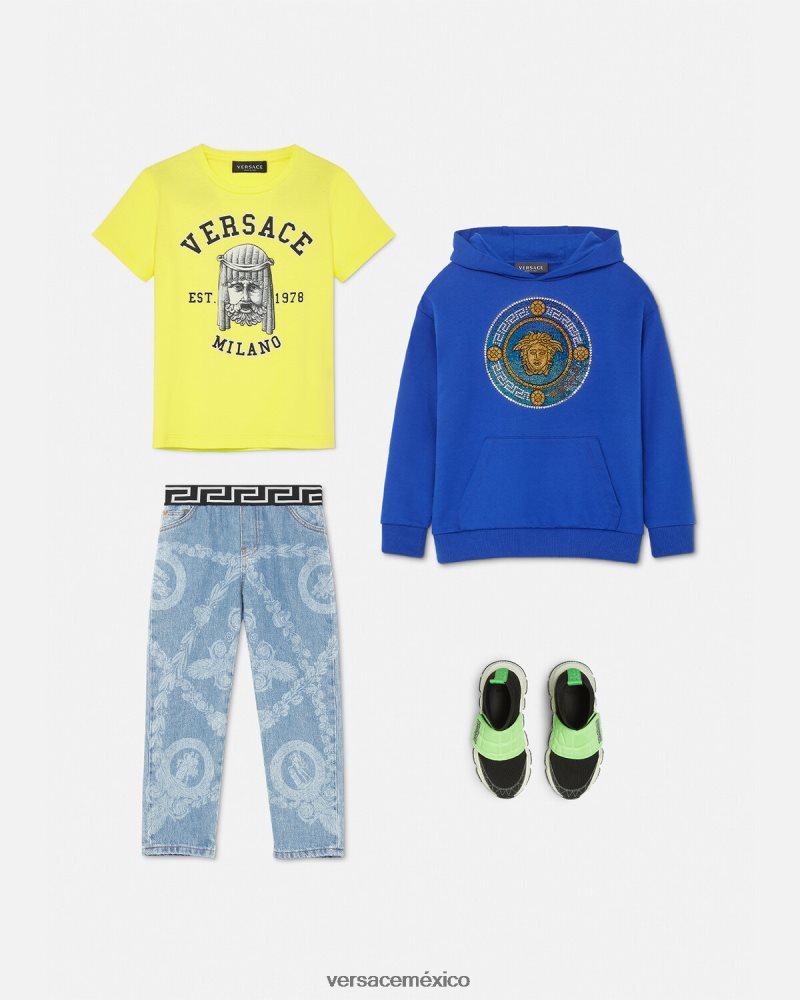 Versace sudadera con capucha de medusa de cristal azul real ropa niños 84626J2129