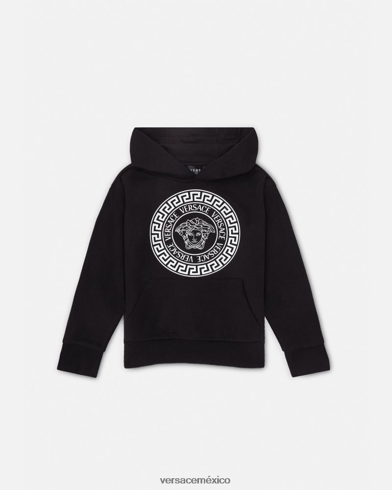 Versace sudadera con capucha de medusa negro ropa niños 84626J2120