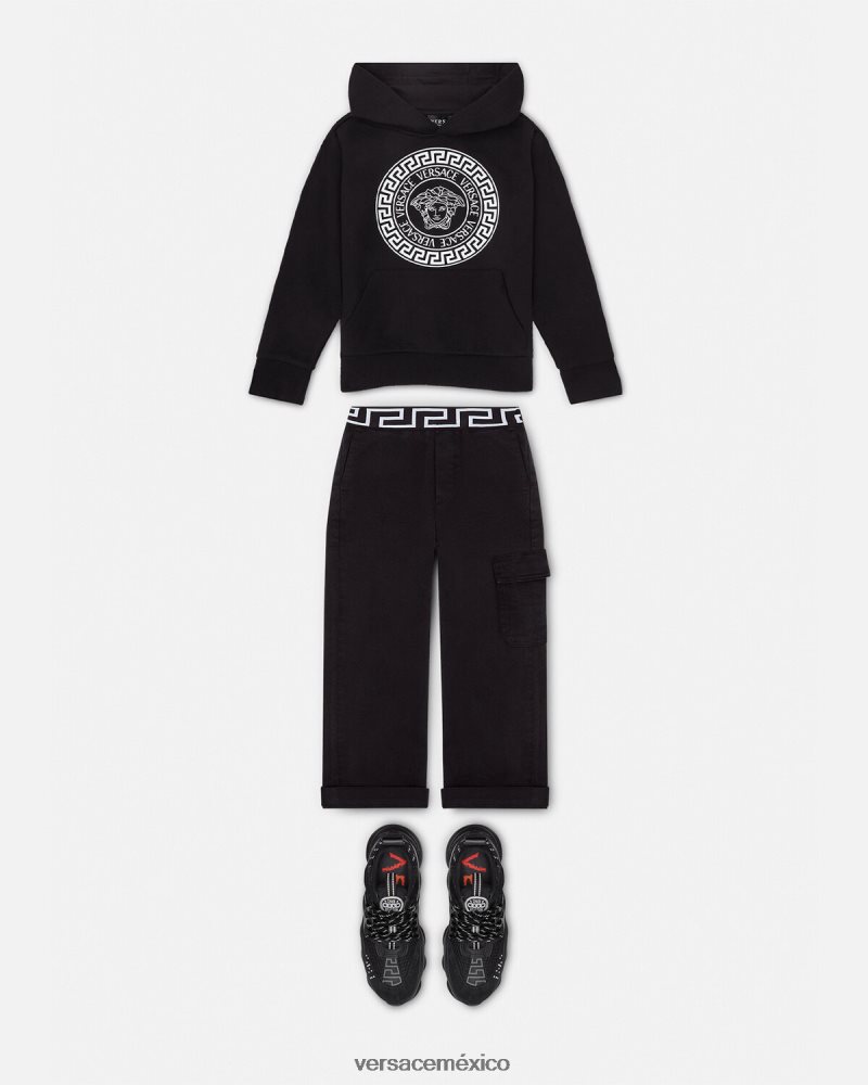 Versace sudadera con capucha de medusa negro ropa niños 84626J2120