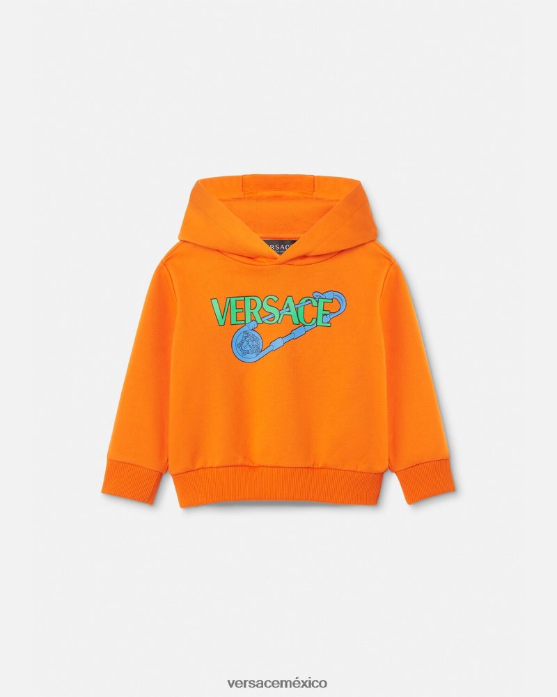 Versace sudadera con capucha para bebé con imperdible naranja ropa niños 84626J1918