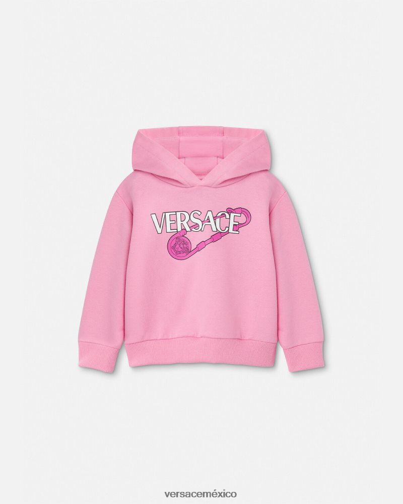 Versace sudadera con capucha para bebé con imperdible rosa ropa niños 84626J1919