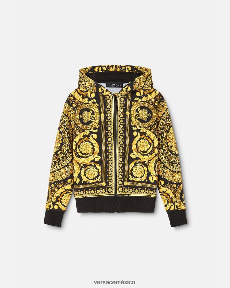 Versace sudadera con capucha y cremallera barroco imprimir ropa niños 84626J1982