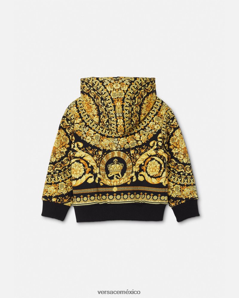 Versace sudadera con capucha y cremallera para bebé barroco imprimir ropa niños 84626J1893