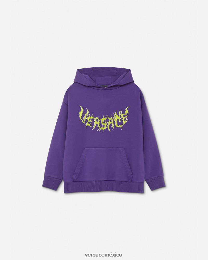 Versace sudadera con capucha y logo Violeta ropa niños 84626J2005
