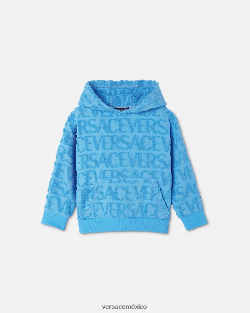 Versace sudadera con capucha y toalla azul claro ropa niños 84626J2088