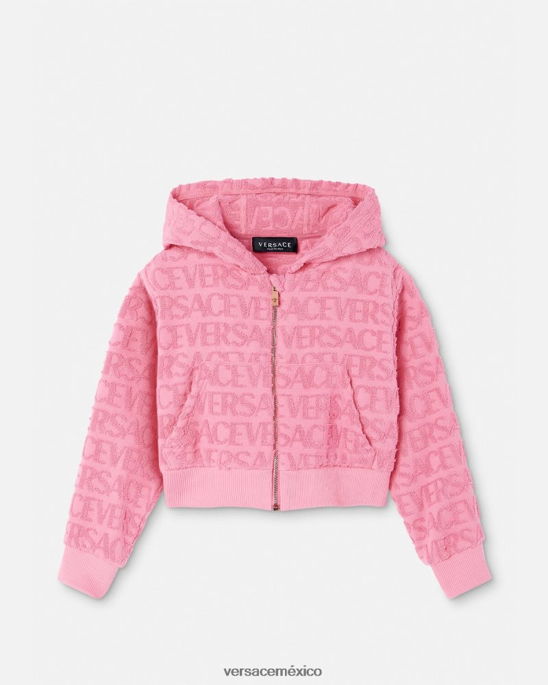 Versace sudadera con capucha y toalla rosa ropa niños 84626J1948