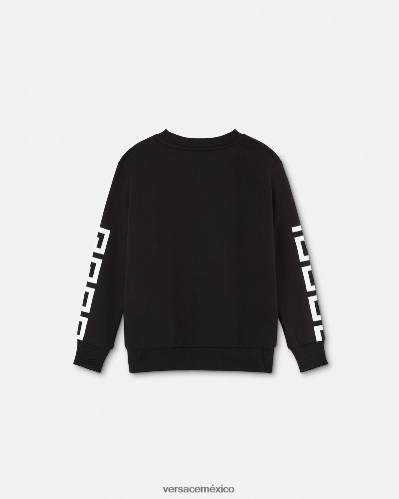 Versace sudadera con grecas negro ropa niños 84626J2106