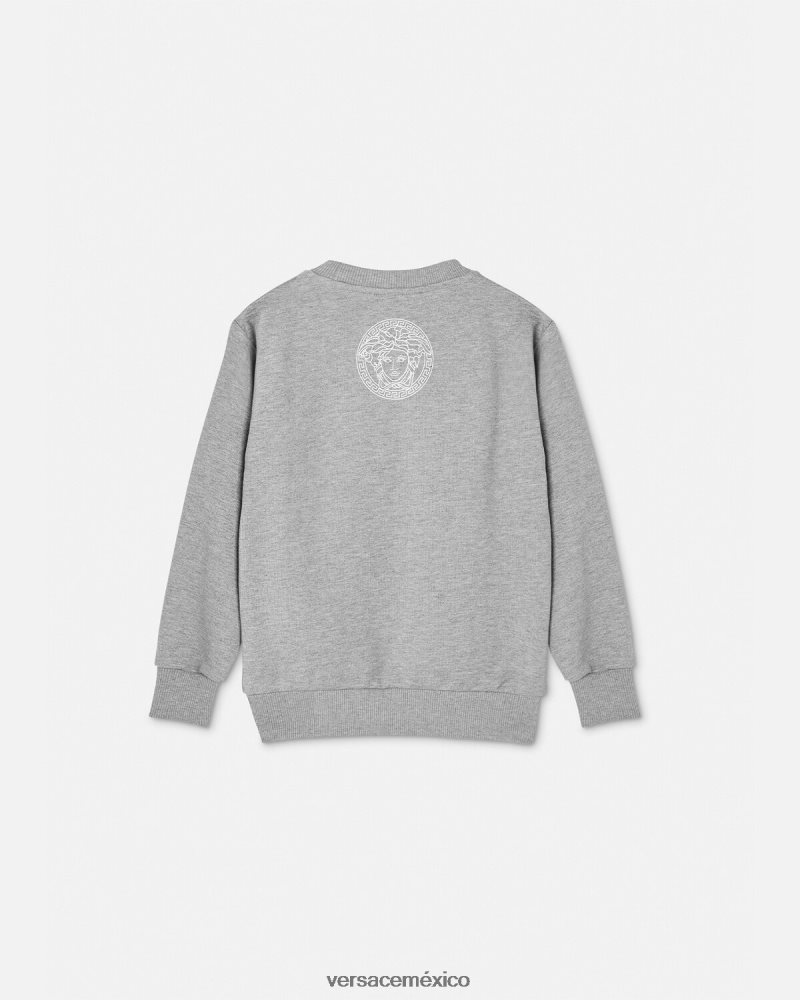 Versace sudadera con logo gris ropa niños 84626J2095