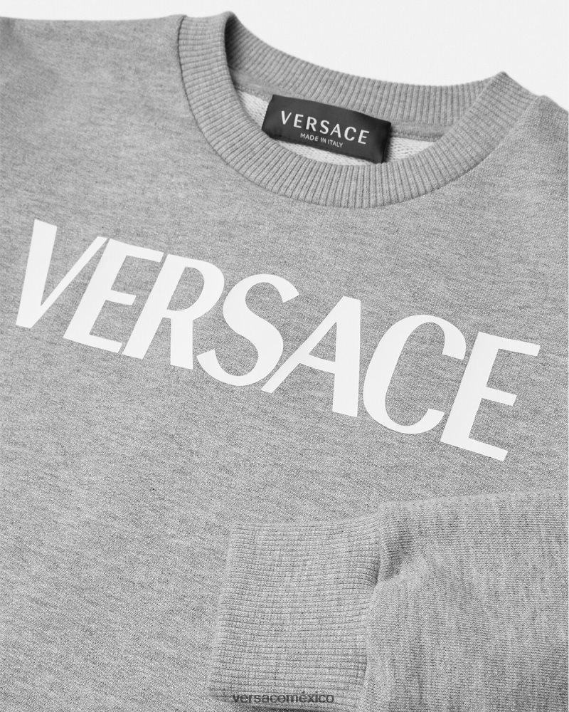 Versace sudadera con logo gris ropa niños 84626J2095