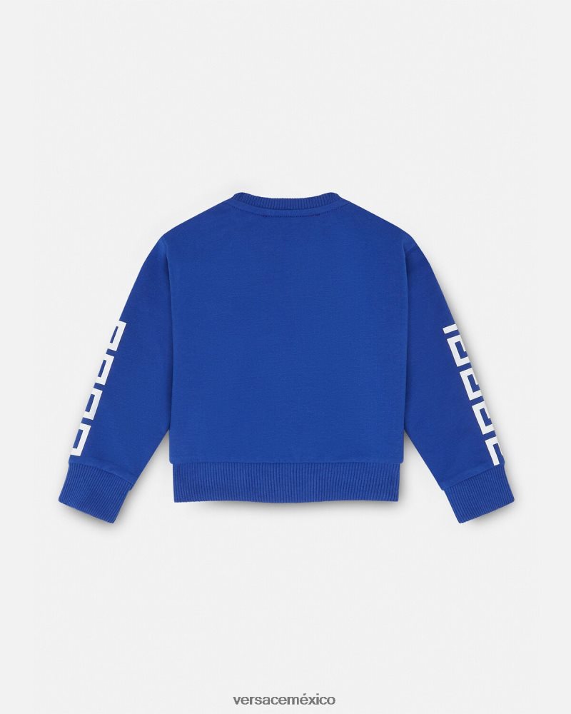 Versace sudadera con logo para bebé azul ropa niños 84626J1888
