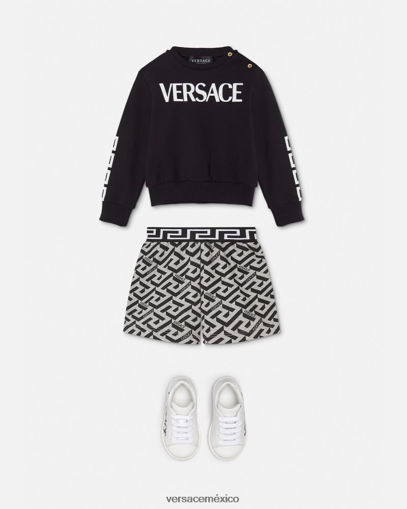Versace sudadera con logo para bebé negro ropa niños 84626J1905