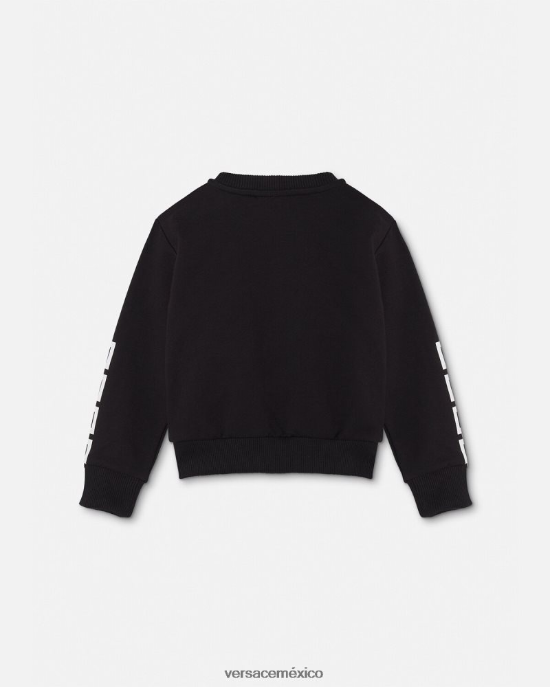 Versace sudadera con logo para bebé negro ropa niños 84626J1905