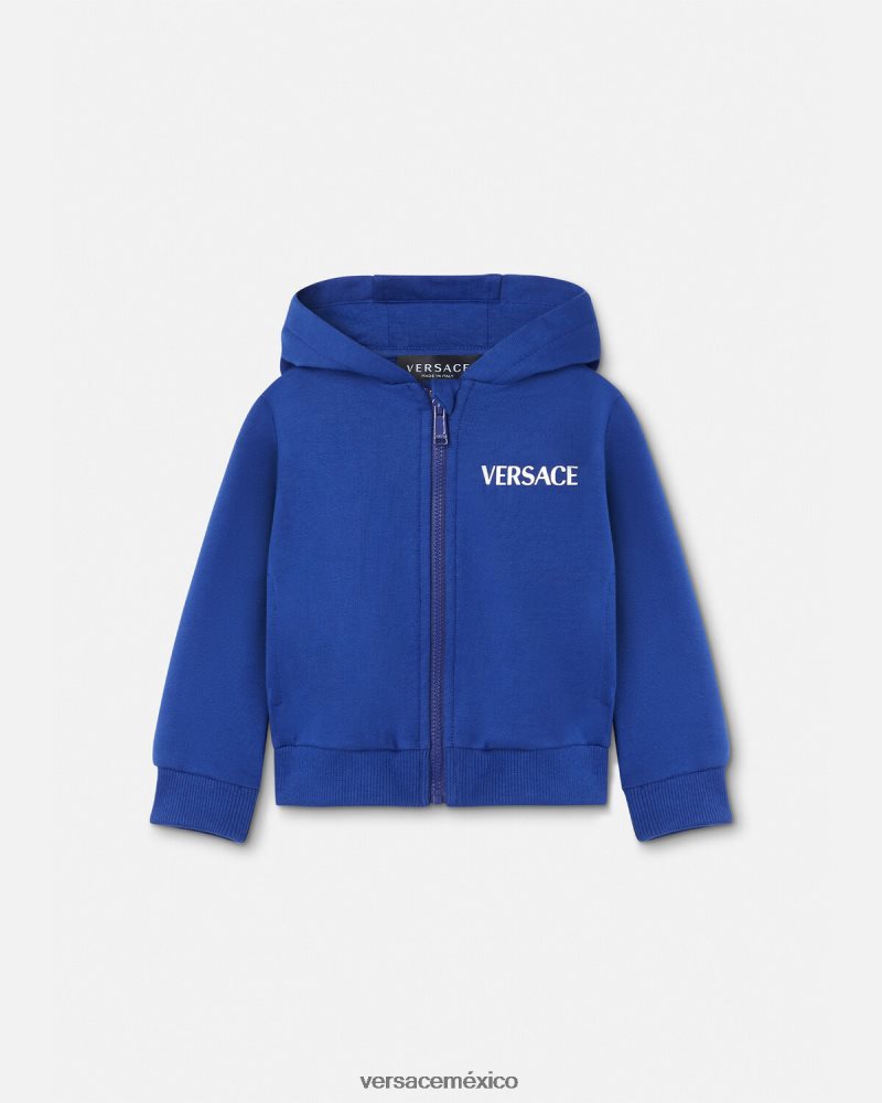 Versace sudadera con logo universitario para bebé azul ropa niños 84626J1923