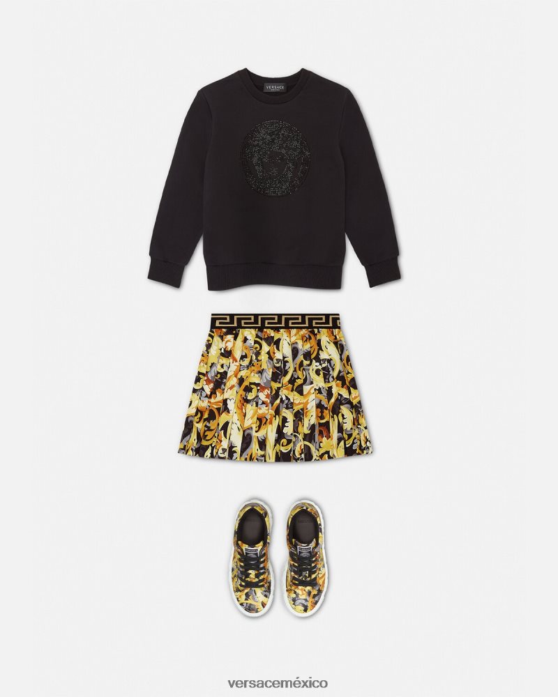Versace sudadera con medusa de cristal negro ropa niños 84626J1998