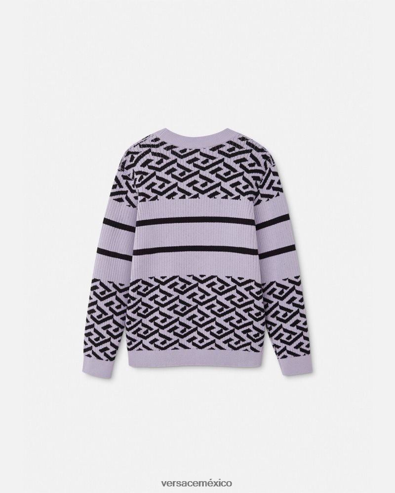 Versace suéter con medusa y greca lila ropa niños 84626J1995