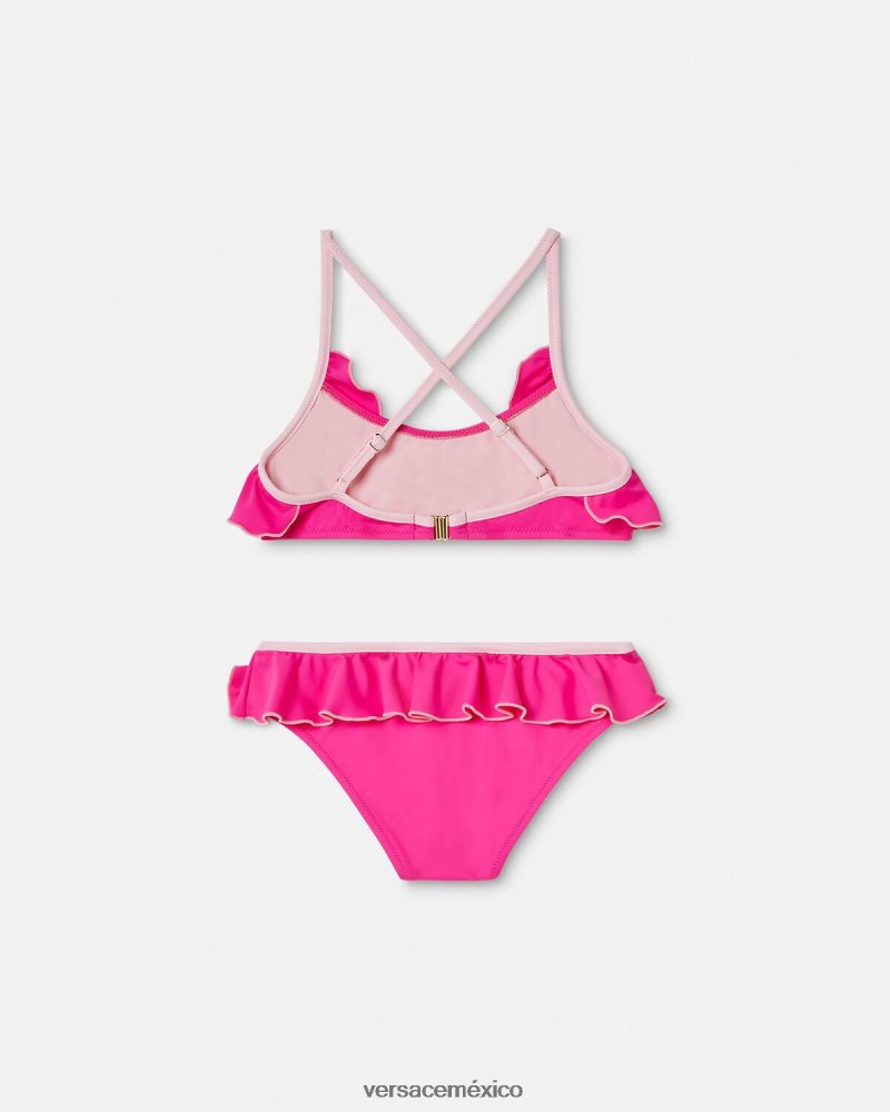 Versace conjunto de bikini con logo fucsia ropa niños 84626J2017