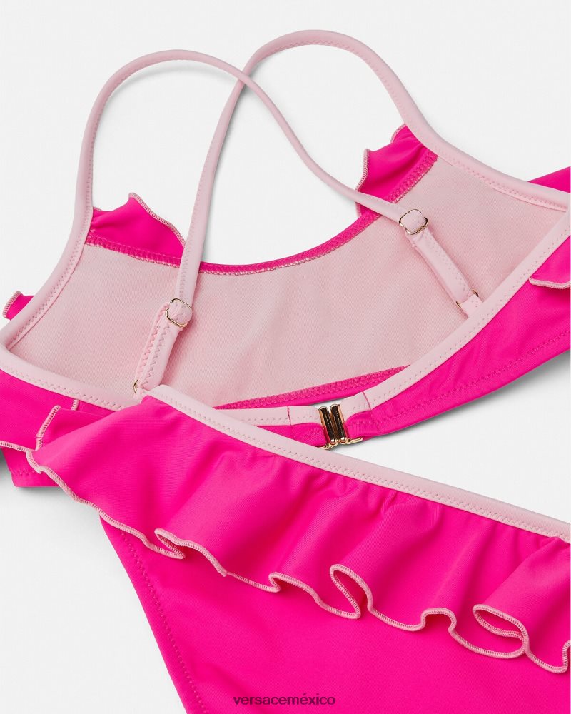 Versace conjunto de bikini con logo fucsia ropa niños 84626J2017