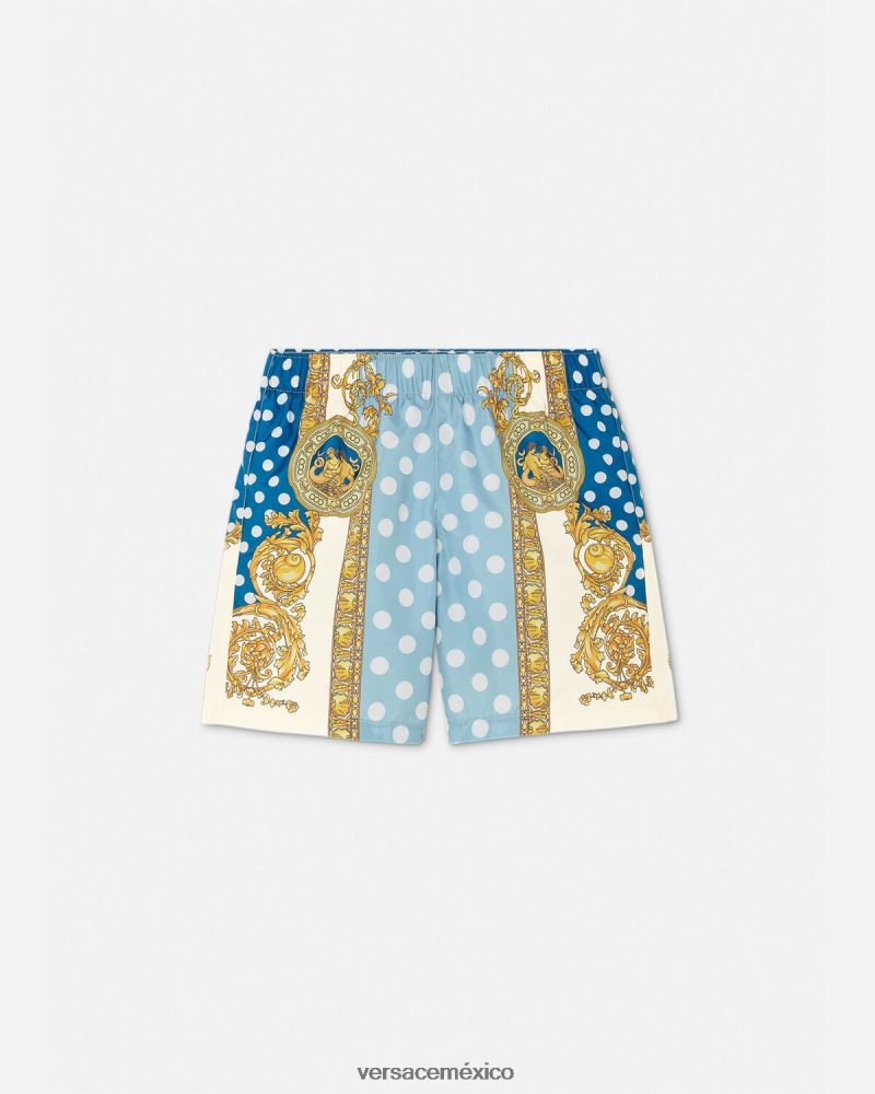 Versace shorts de baño con diseño barroco de conchas marinas imprimir ropa niños 84626J2085
