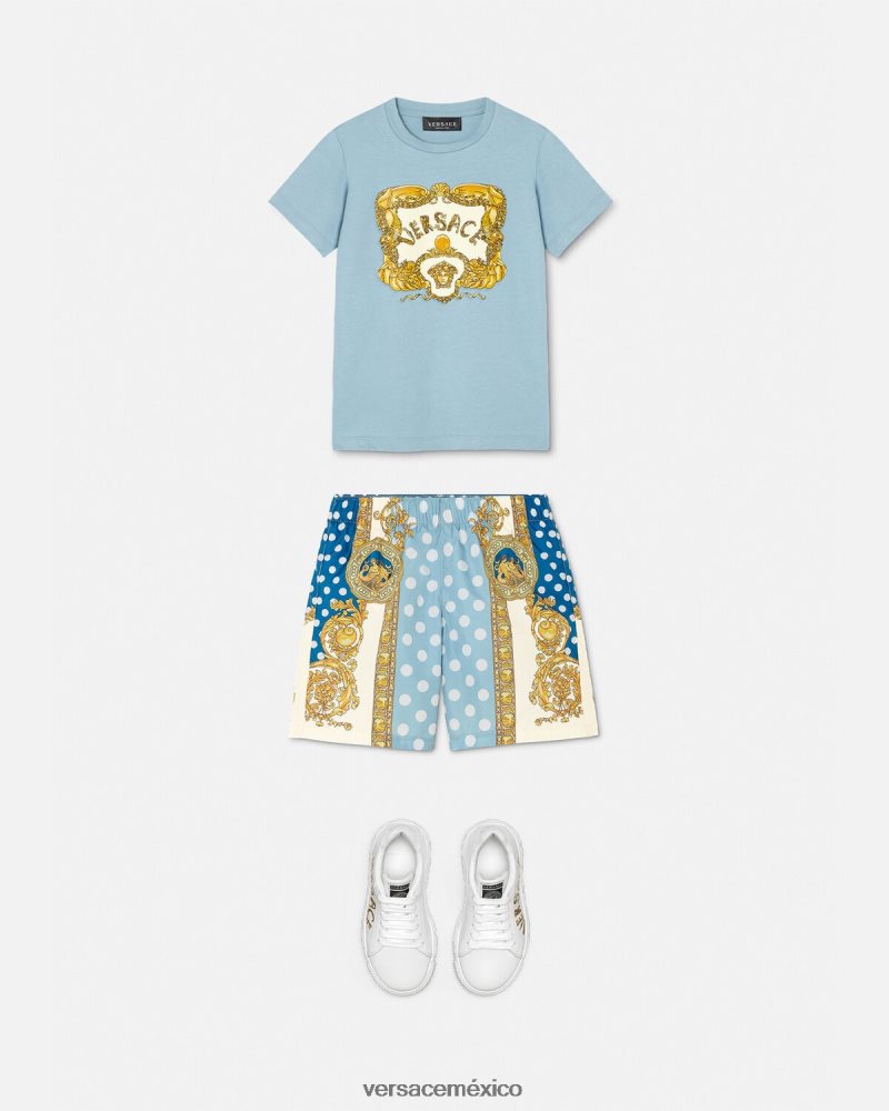 Versace shorts de baño con diseño barroco de conchas marinas imprimir ropa niños 84626J2085