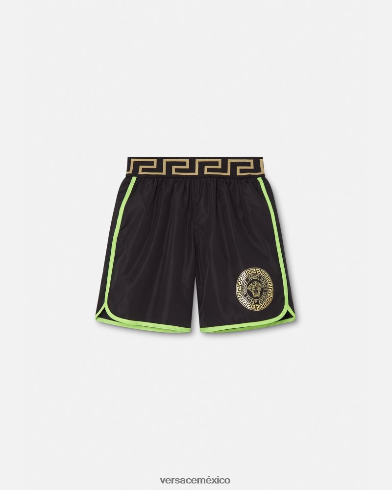 Versace shorts de baño con medusa menta y negro ropa niños 84626J2112