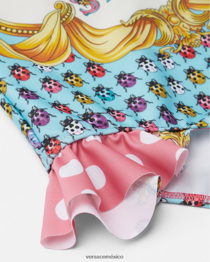 Versace traje de baño mariposas rosa y blanco ropa niños 84626J1938