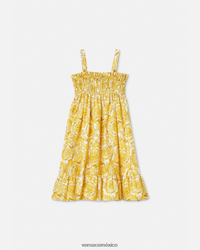 Versace vestido barroco fruncido imprimir ropa niños 84626J1988