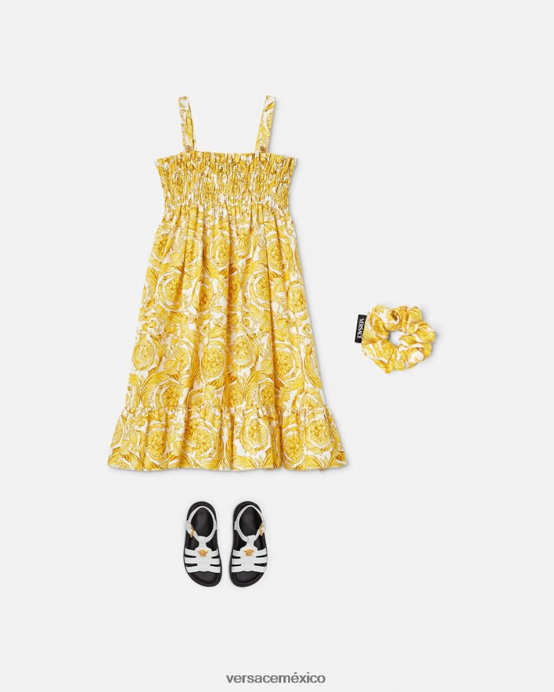 Versace vestido barroco fruncido imprimir ropa niños 84626J1988