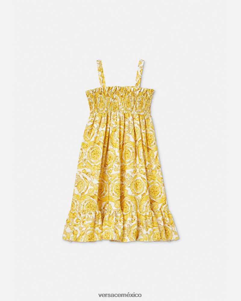 Versace vestido barroco fruncido imprimir ropa niños 84626J1988