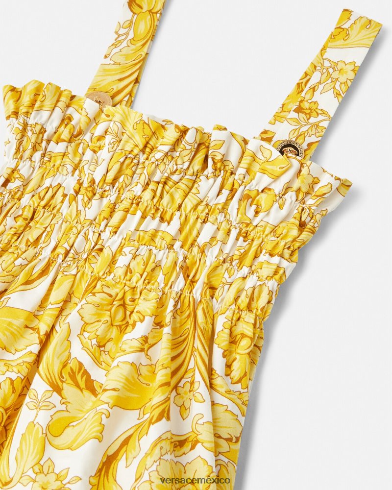 Versace vestido barroco fruncido imprimir ropa niños 84626J1988