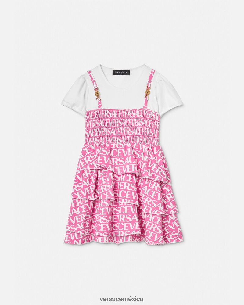 Versace vestido con volantes en toda la prenda Rosa claro ropa niños 84626J1977