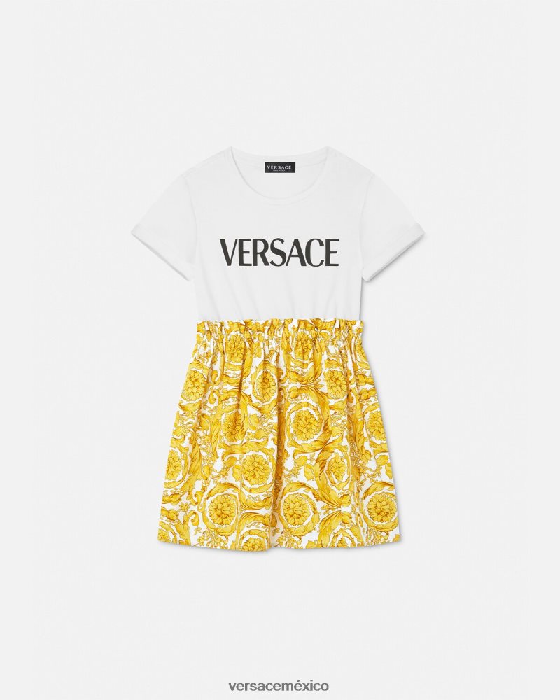 Versace vestido estilo camiseta barroco imprimir ropa niños 84626J1984