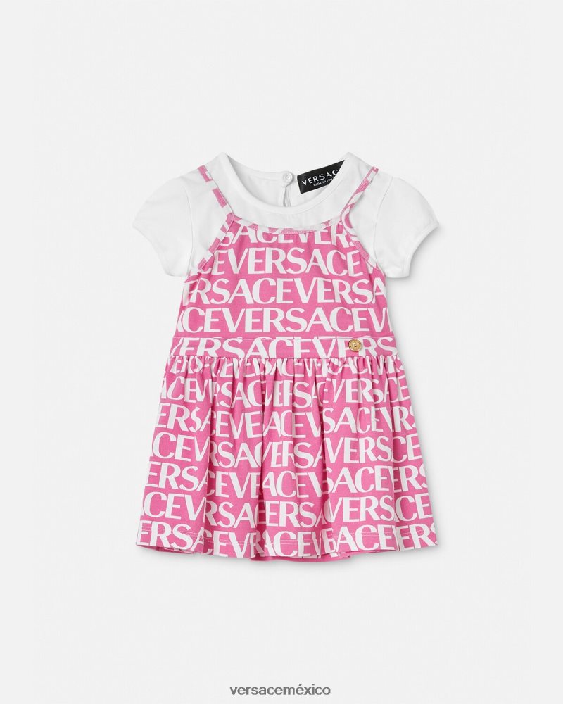 Versace vestido estilo camiseta para bebé Rosa claro ropa niños 84626J1871