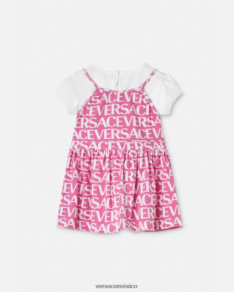 Versace vestido estilo camiseta para bebé Rosa claro ropa niños 84626J1871