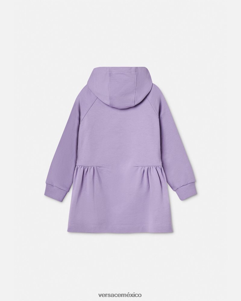 Versace vestido estilo sudadera con logo lila ropa niños 84626J2013