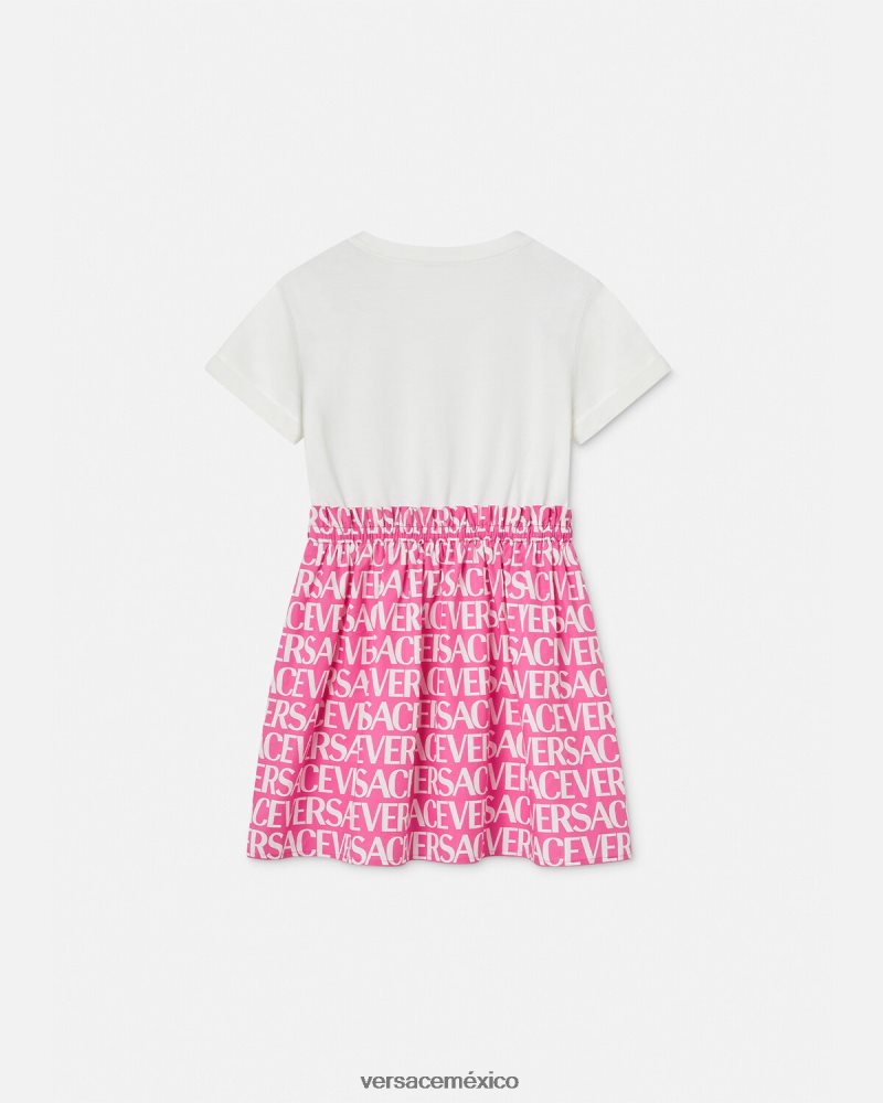 Versace vestido por toda la prenda blanco y rosa ropa niños 84626J1980
