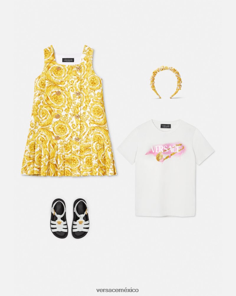 Versace vestido recto con medusa barroca imprimir ropa niños 84626J1981